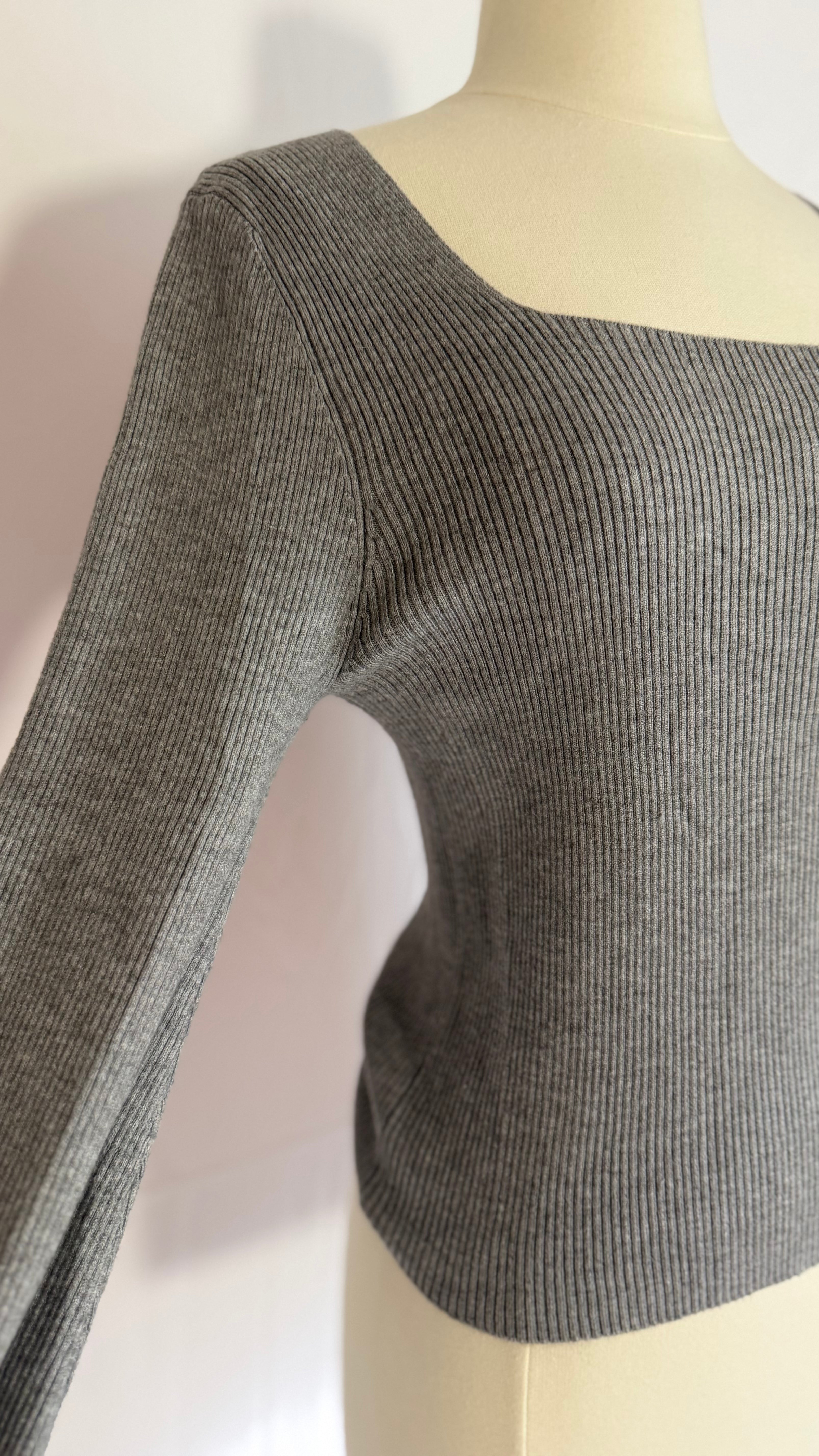 Cozy Chic Grey Knit Blouse