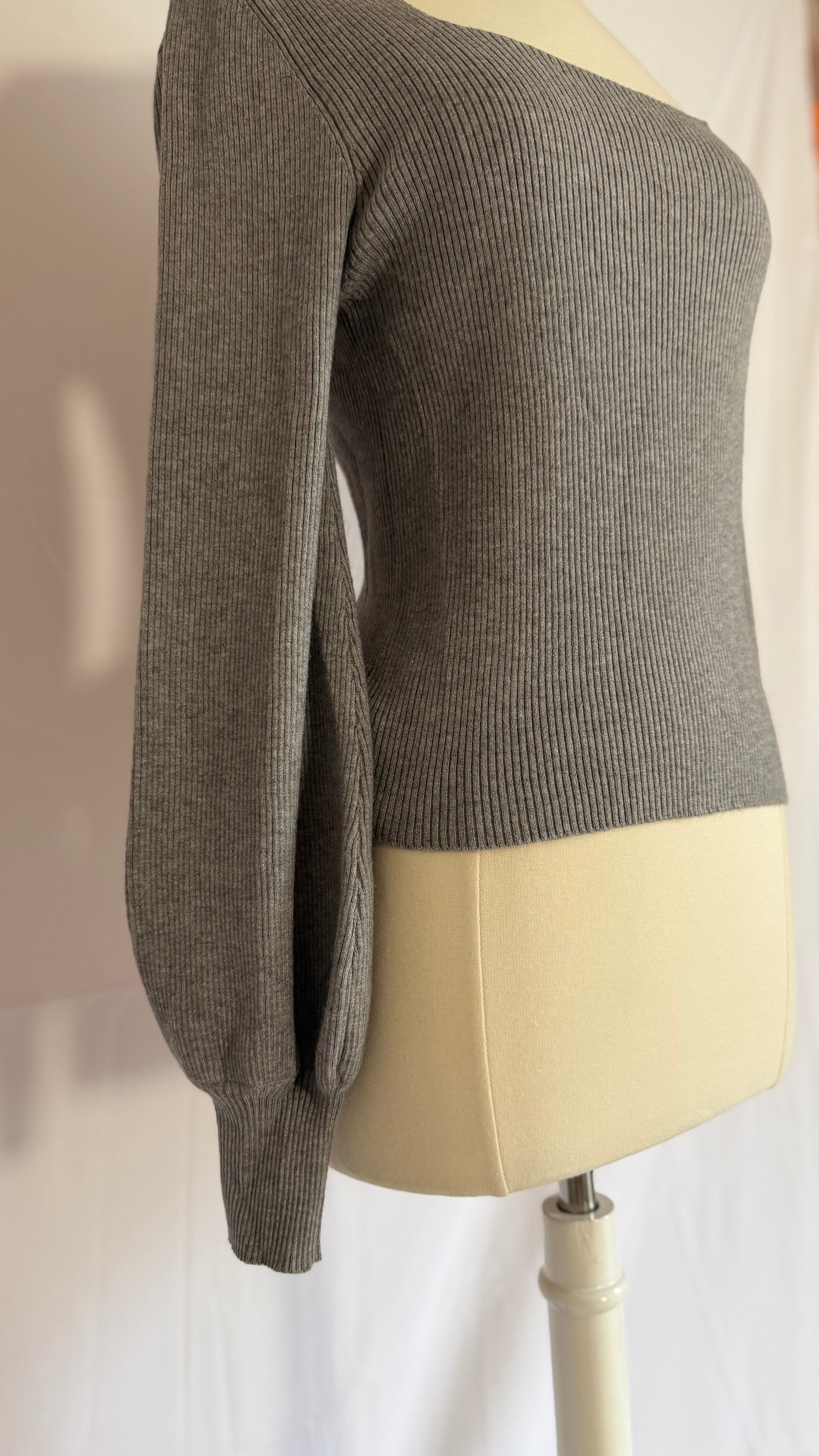 Cozy Chic Grey Knit Blouse