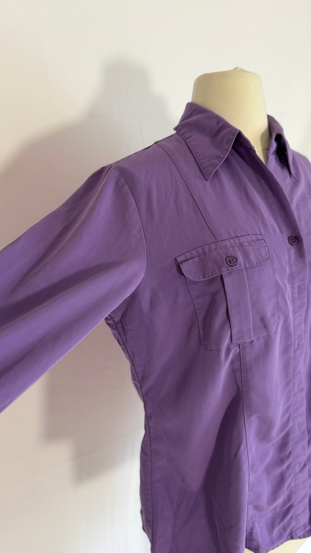 Royal Purple Everyday Button Blouse
