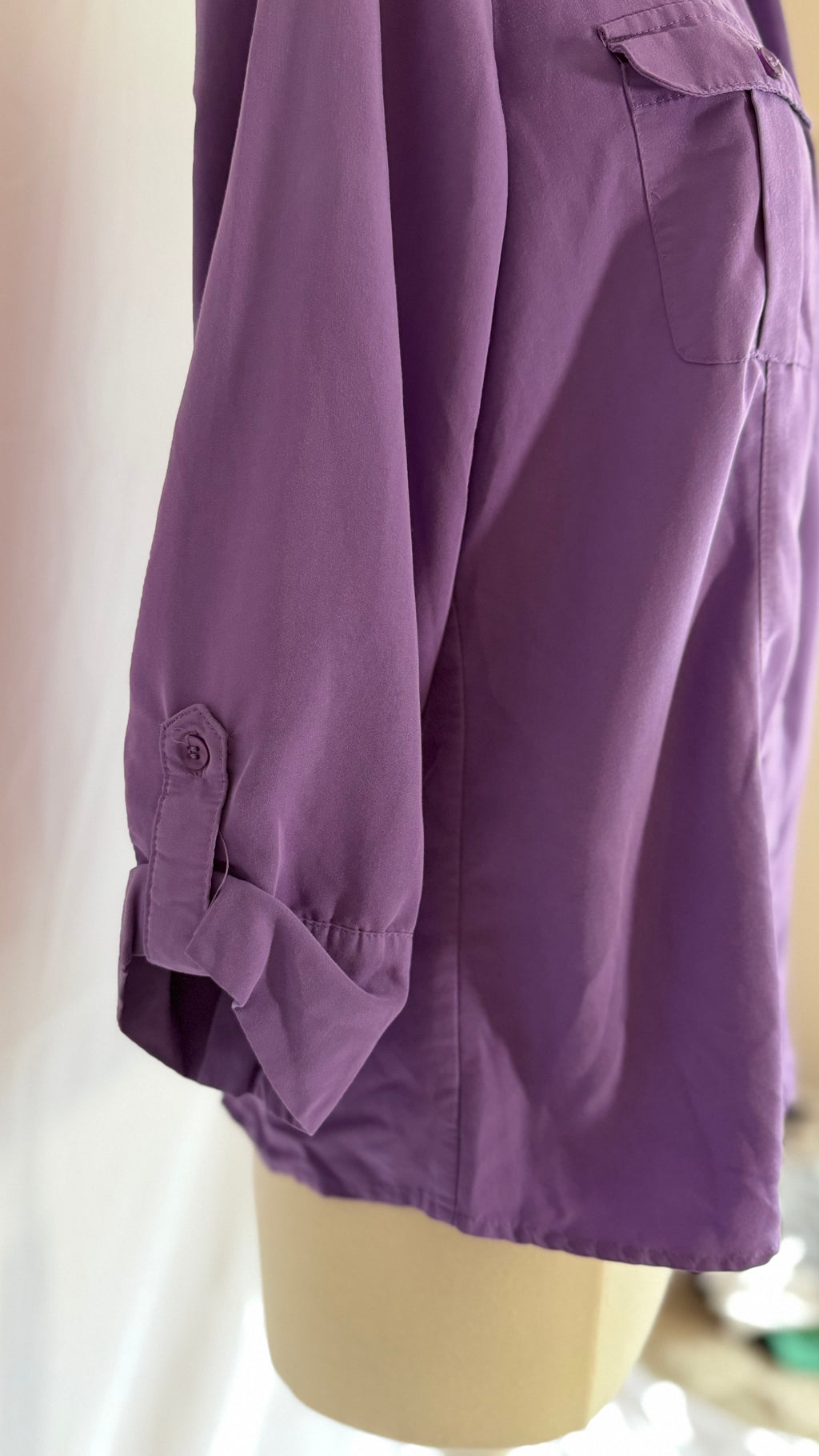 Royal Purple Everyday Button Blouse