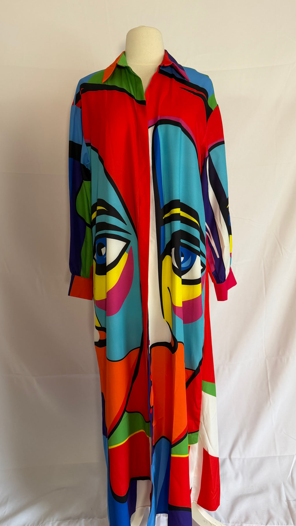 Artistic Color Splash Collared Dress