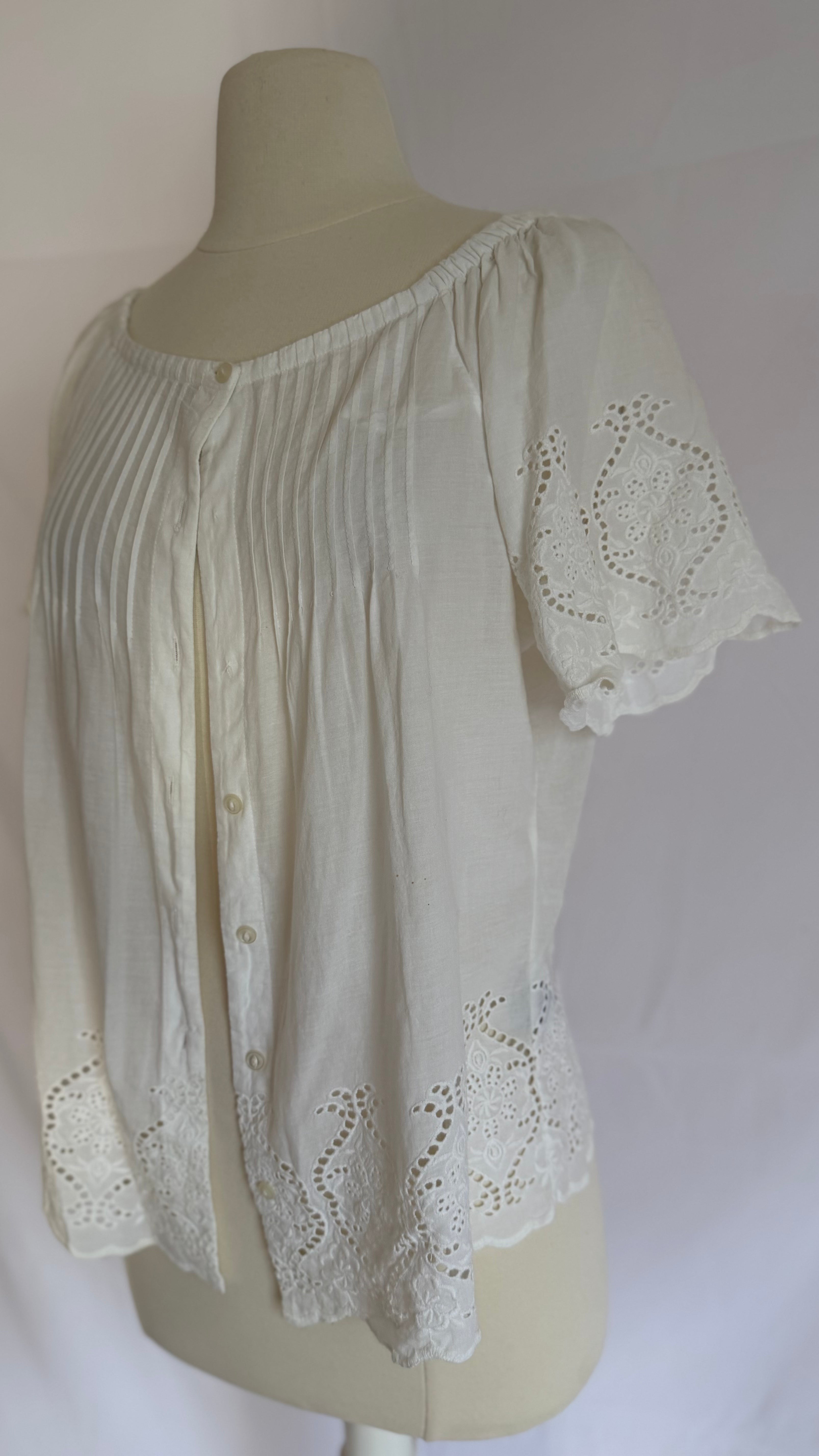 Classic White Flowy Blouse