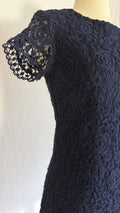 Classic Navy Lace Midi Dress
